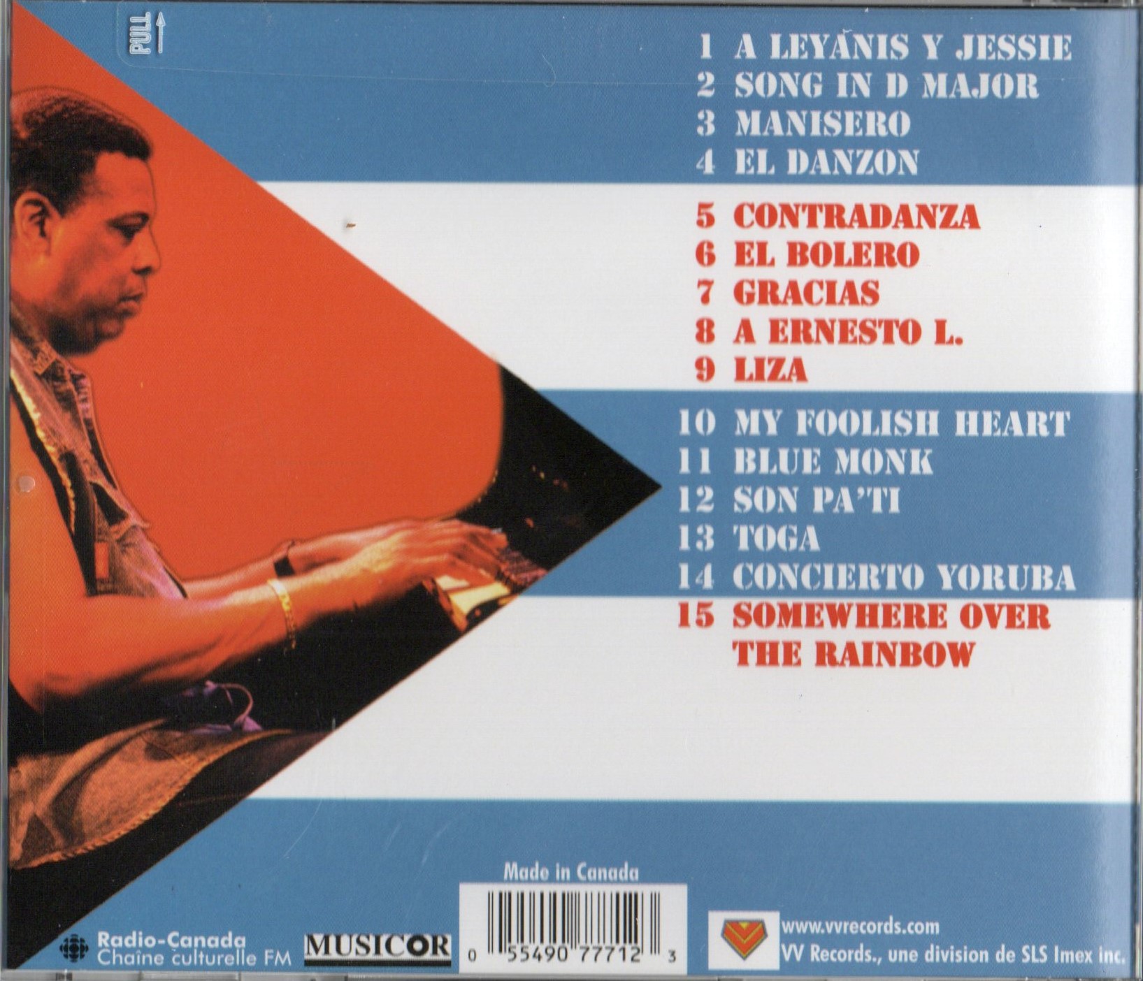VVCD7771 LIVE PIANO SOLO Chucho Valdes Back